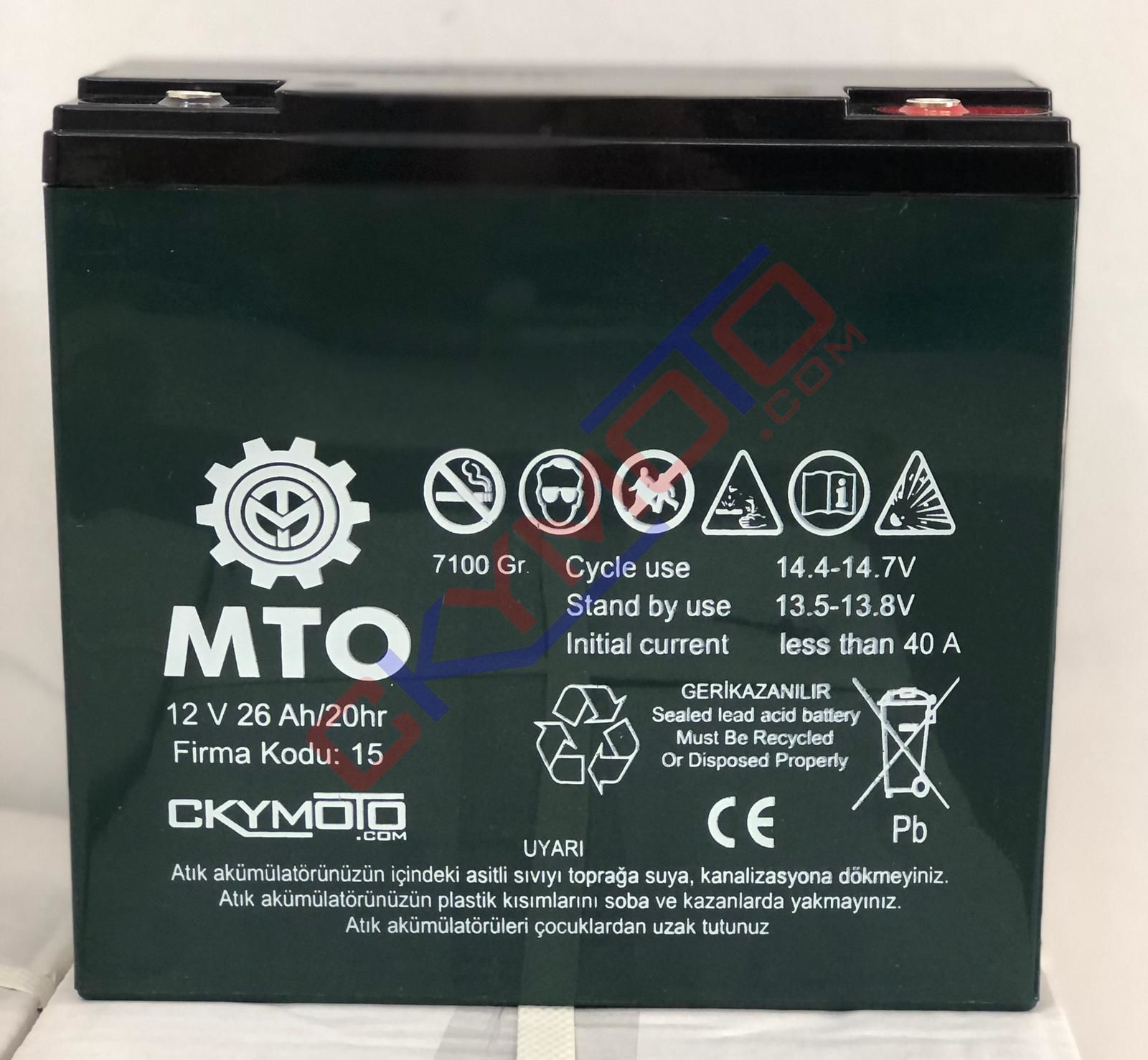 E-BİKE 12V26AH 7 KG MTO JEL AKÜ