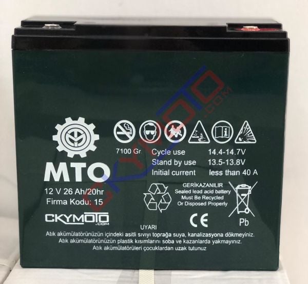 E-BİKE 12V26AH 7 KG MTO JEL AKÜ