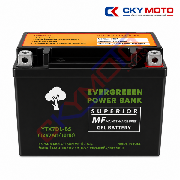 YTX7DL-BS AKÜ KT125 (148×60×128)