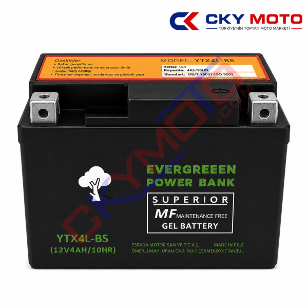 YTX4L-BS AKÜ BWS100-SFC (113×70×85)