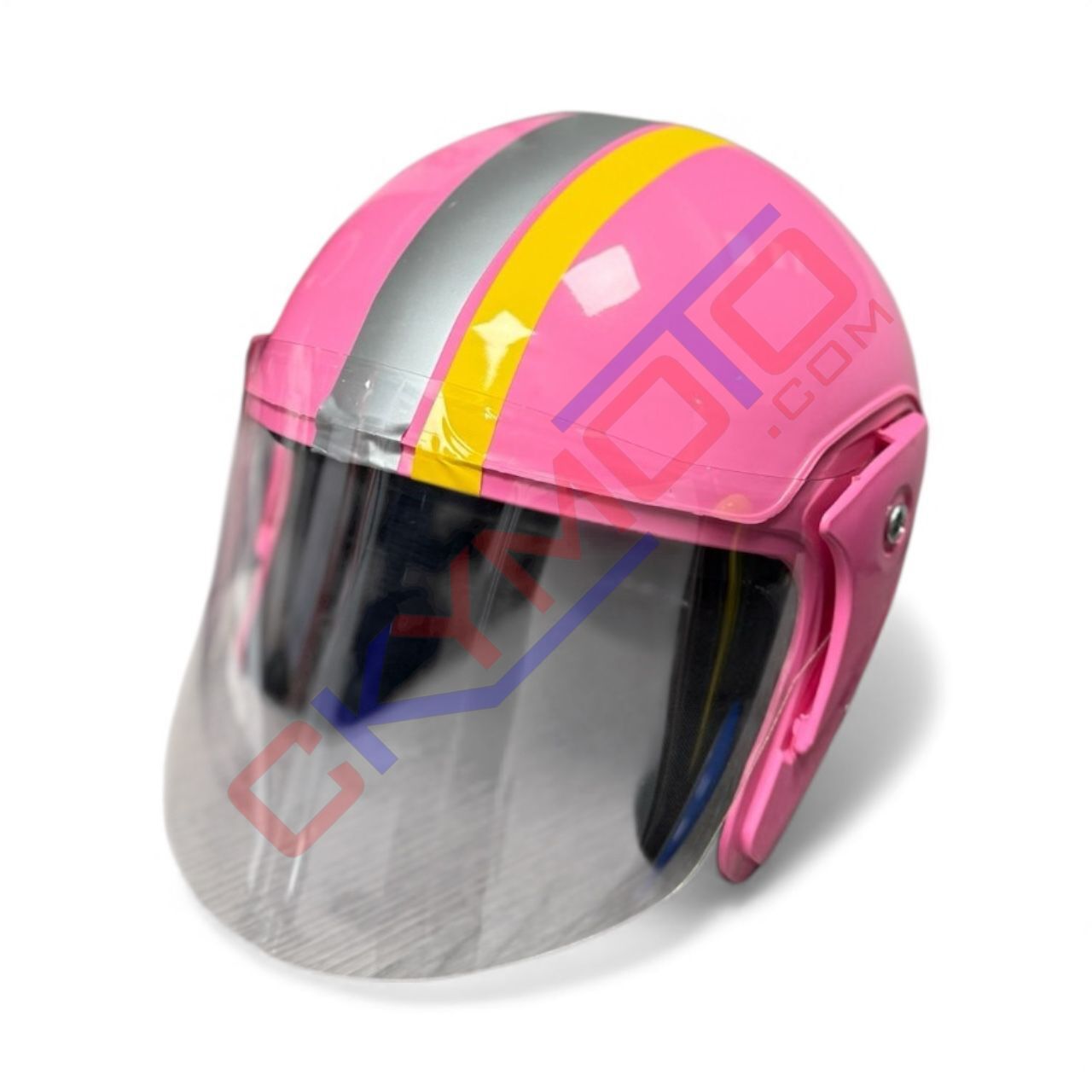 YARIM KASK ŞERİTLİ PEMBE