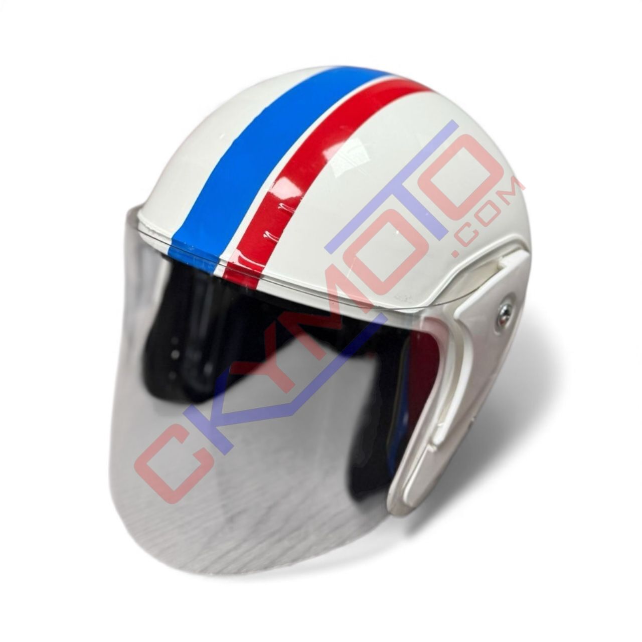 YARIM KASK ŞERİTLİ BEYAZ