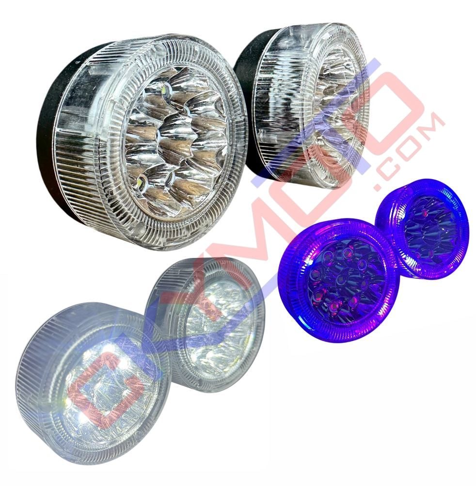 MOTOSİKLET SİS FAR TAKIM BEYAZ - SARI  MODEL 18