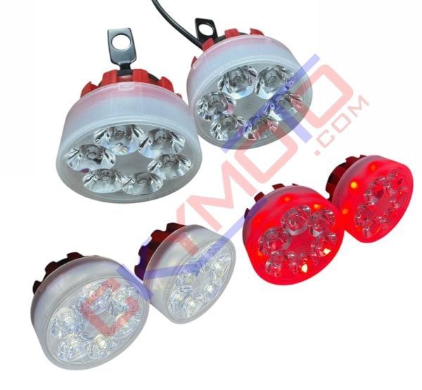 MOTOSİKLET SİS FAR TAKIM BEYAZ - SARI  MODEL 19