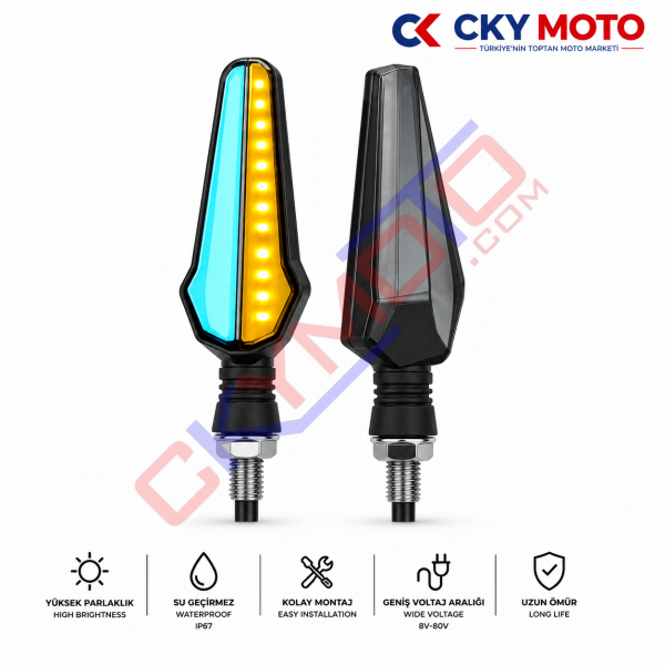 LEDLİ SİNYAL ÇİFT YÖN KAYAR MODEL 6