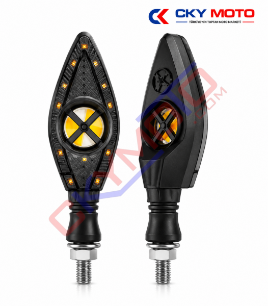 LEDLİ SİNYAL KAYAR PERVANE RENKLİ MODEL 12