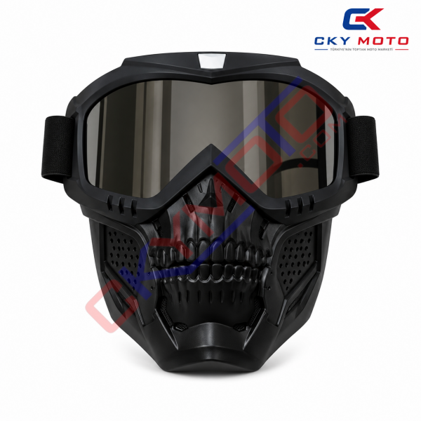 JET KASK MASKESİ SARI KURU KAFA