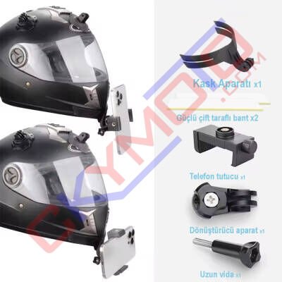 KASK AKSİYON KAMERA VE TELEFON BAĞLANTI APARATI